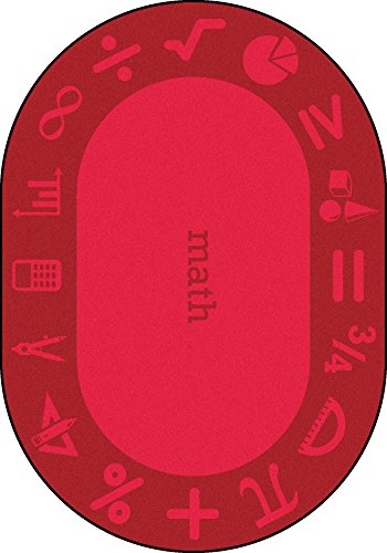 1912CC-04 5 ft. 4 in. x 7 ft. 8 in. Steam Classroom Kid Essentials Oval Rug  Math