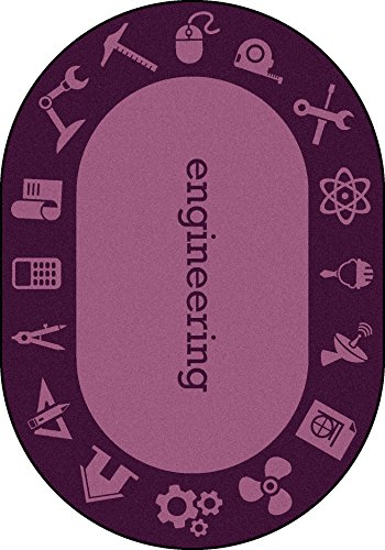 1912CC-03 5 ft. 4 in. x 7 ft. 8 in. Steam Classroom Kid Essentials Oval Rug  Engineering
