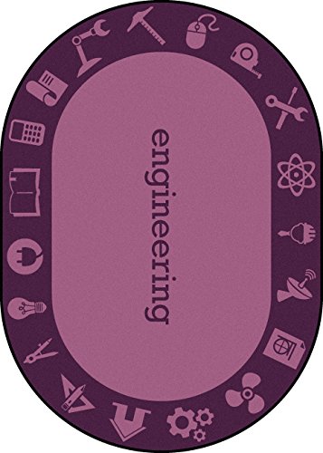 7 ft. 8 in. x 10 ft. 9 in. Steam Classroom Kid Essentials Oval Rug Engineering