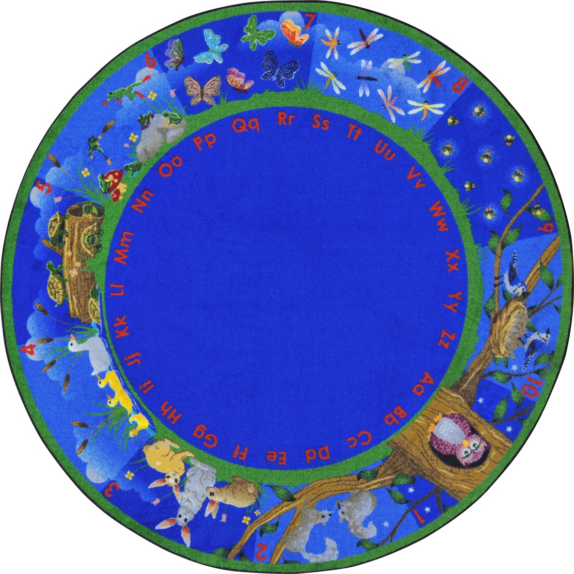 7 ft. 7 in. Natures Numbers Classroom Kid Essentials Round Rug  Multicolor