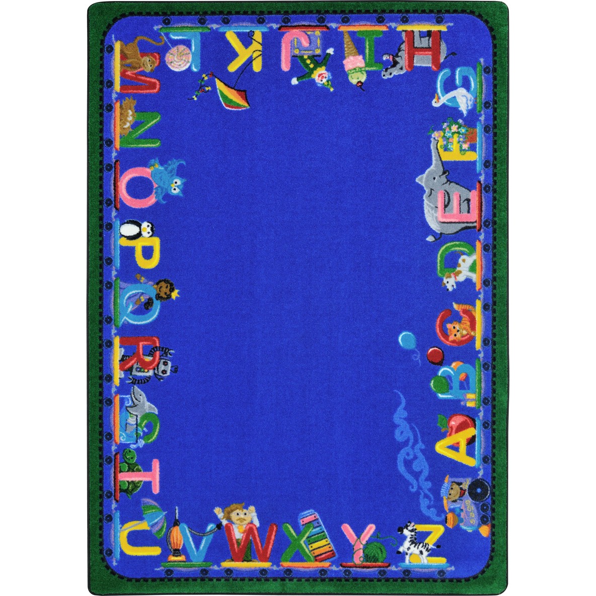 1925C 5 ft. 4 in. x 7 ft. 8 in. Choo Choo Letters Classroom Kid Essentials Rectangle Rug