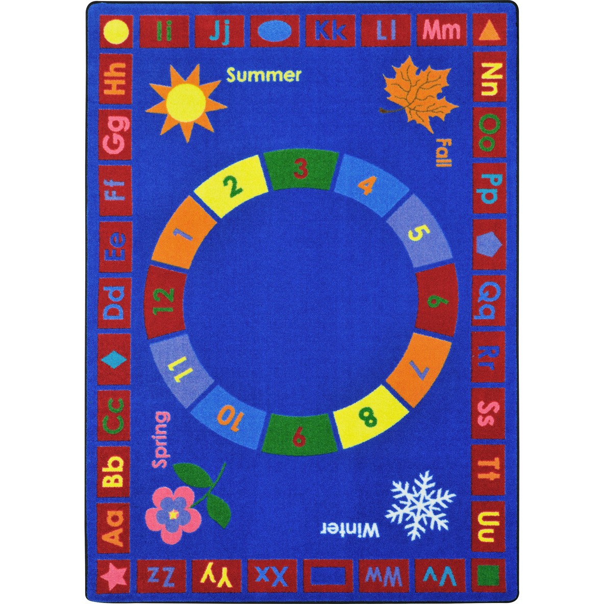 1921C 5 ft. 4 in. x 7 ft. 8 in. Learning Time Classroom Kid Essentials Rectangle Rug  Multicolor