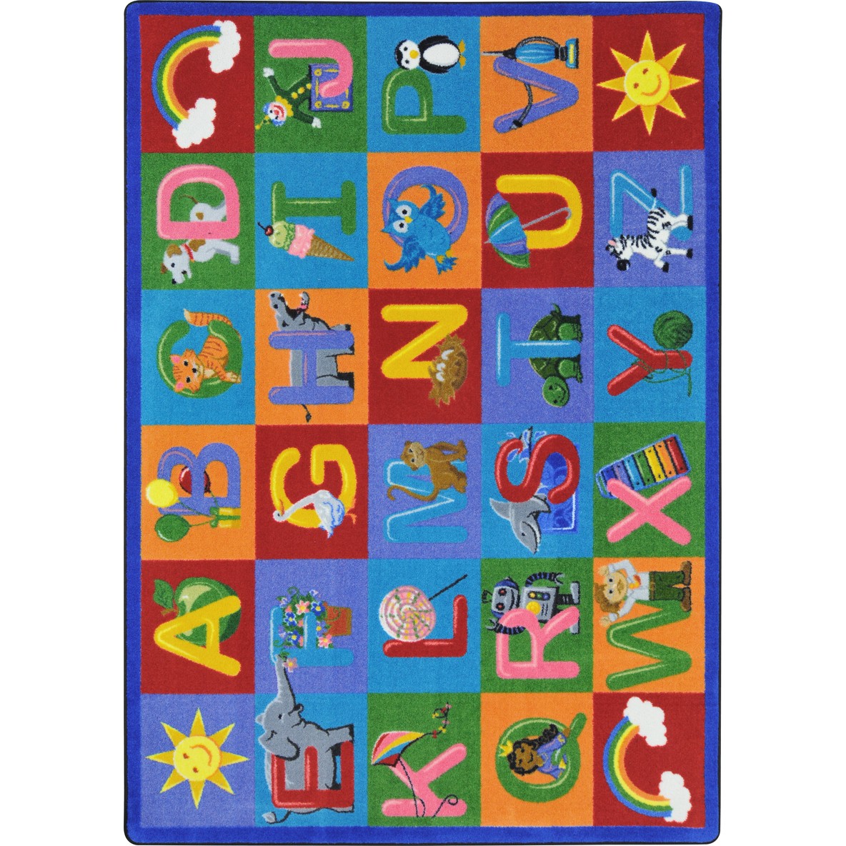 1926D 7 ft. 8 in. x 10 ft. 9 in. Learning Letter Sounds Classroom Kid Essentials Rectangle Rug  Multicolor