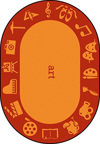 1912CC-05 5 ft. 4 in. x 7 ft. 8 in. Steam Classroom Kid Essentials Oval Rug  Art