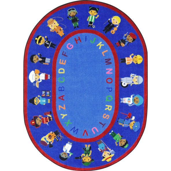 1937D 7 ft. 8 in. x 10 ft. 9 in. We Work Together Classroom Kid Essentials Rectangle Rug  Multicolor