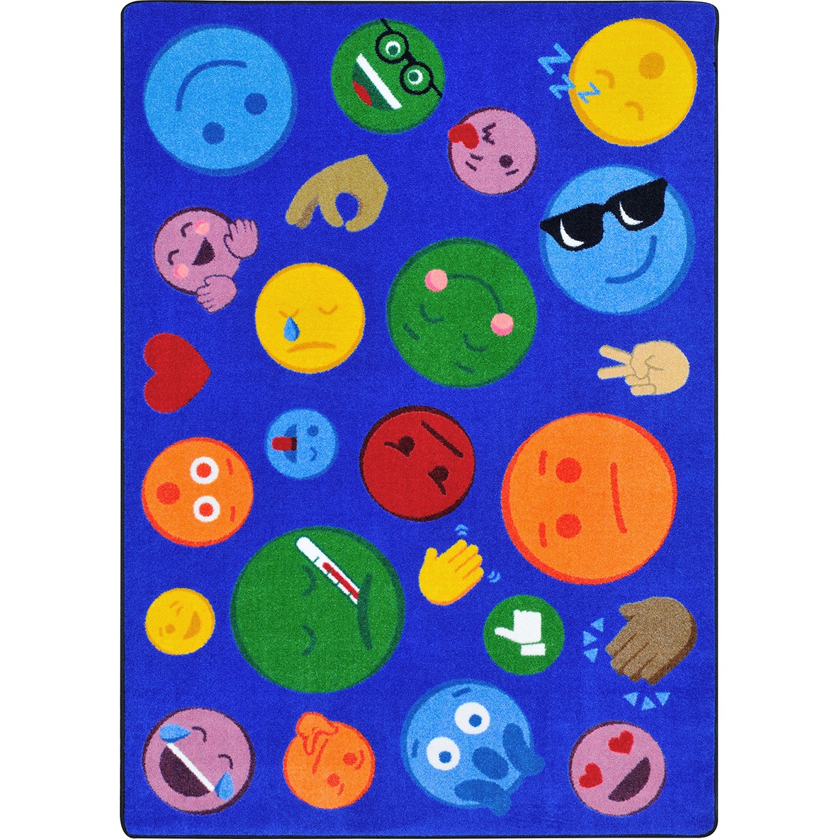 1941C 5 ft. 4 in. x 7 ft. 8 in. Shake Em Up Emojis Kid Essentials Rectangle Rug  Multicolor