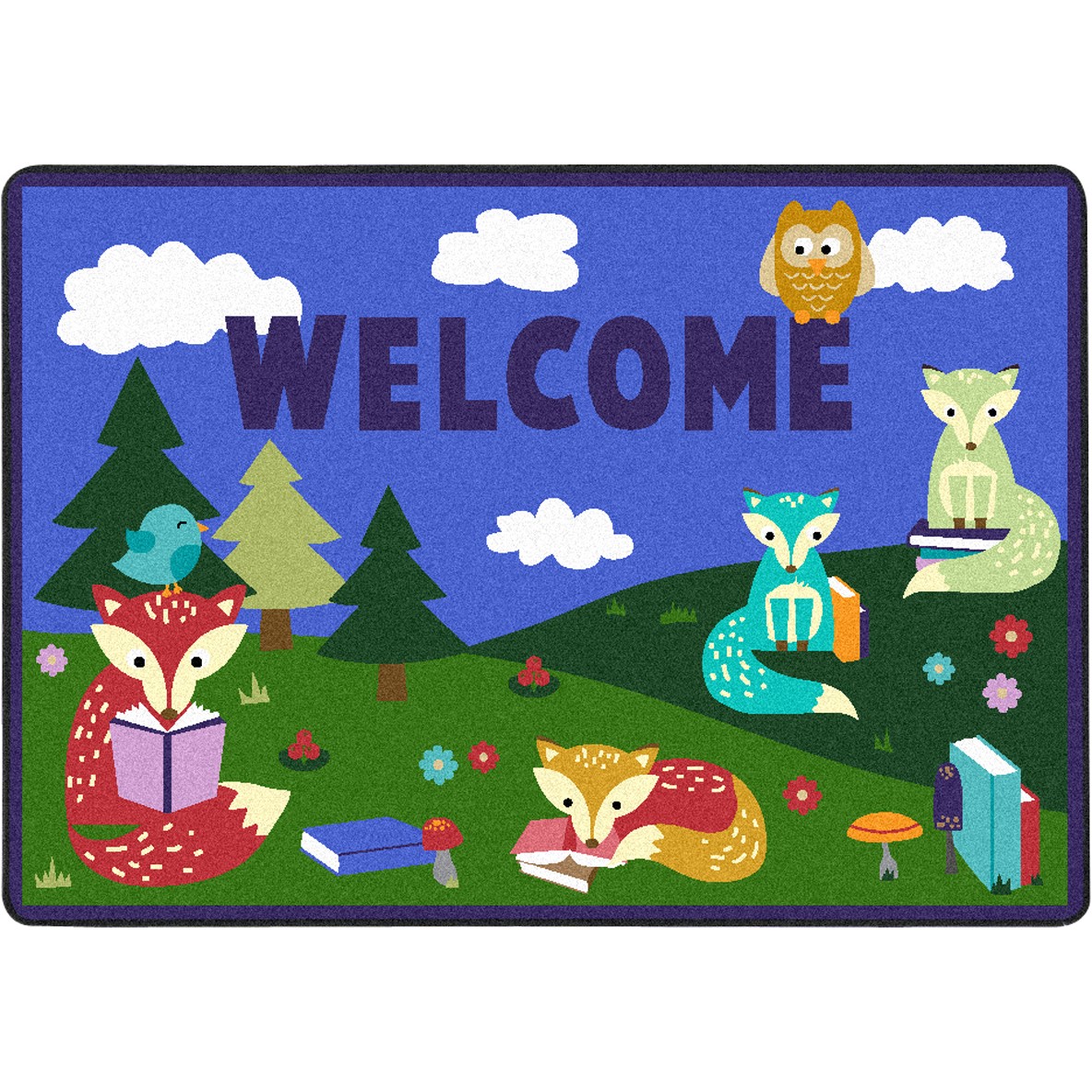 2 ft. 8 in. x 3 ft. 10 in. Foxy Readers Kid Essentials Rectangle Rug  Multicolor