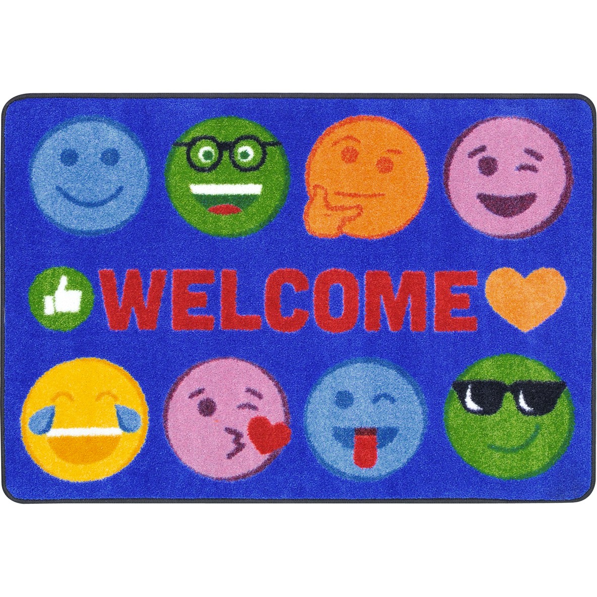 2 ft. 8 in. x 3 ft. 10 in. Emoji Expressions Kid Essentials Rectangle Rug  Multicolor