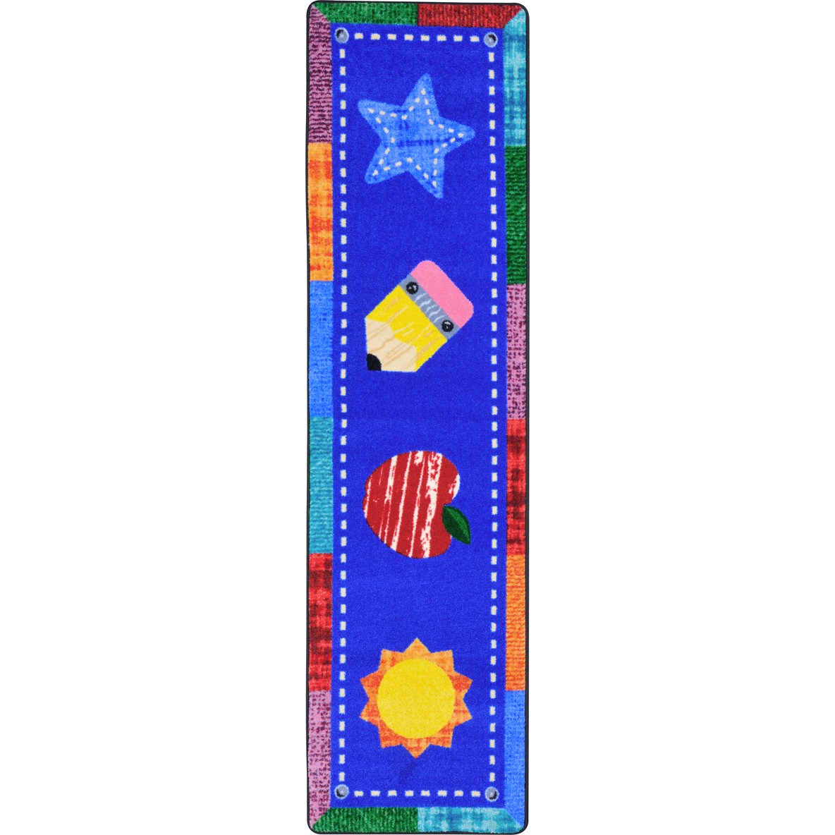 2 ft. 1 in. x 7 ft. 8 in. Alphabet Upcycle Kid Essentials Runner Rug Multicolor