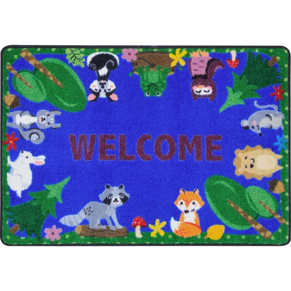 7 ft. 8 in. x 10 ft. 9 in. Animals Among Us Kid Essentials Oval Rug Multicolor