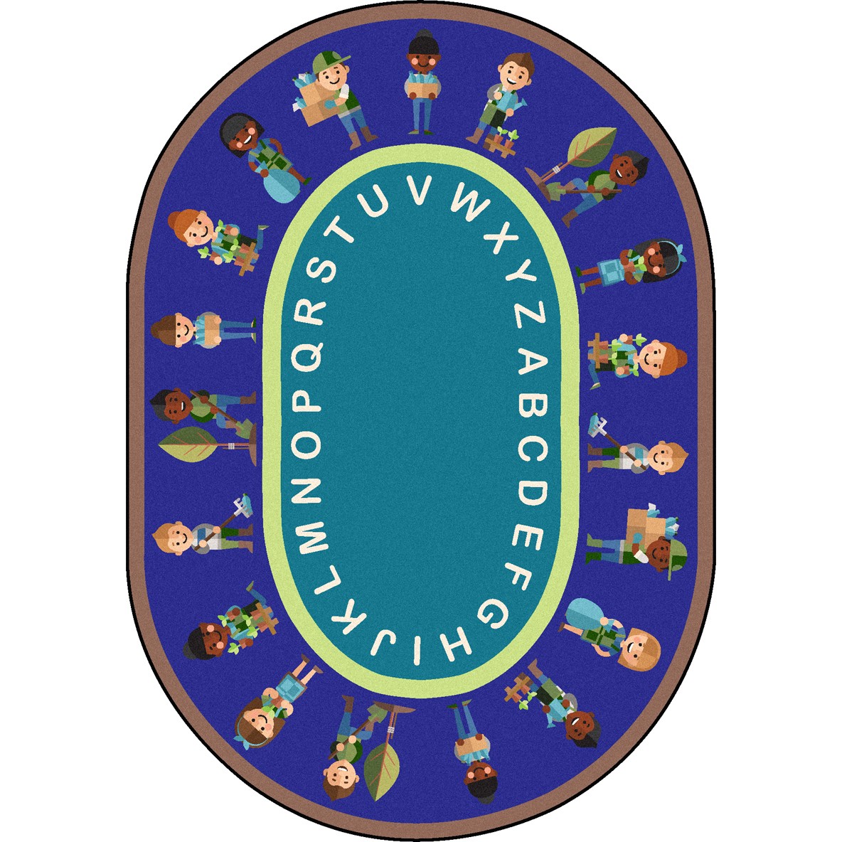1943CC 5 ft. 4 in. x 7 ft. 8 in. Environmental Helpers Kid Essentials Oval Rug  Multicolor