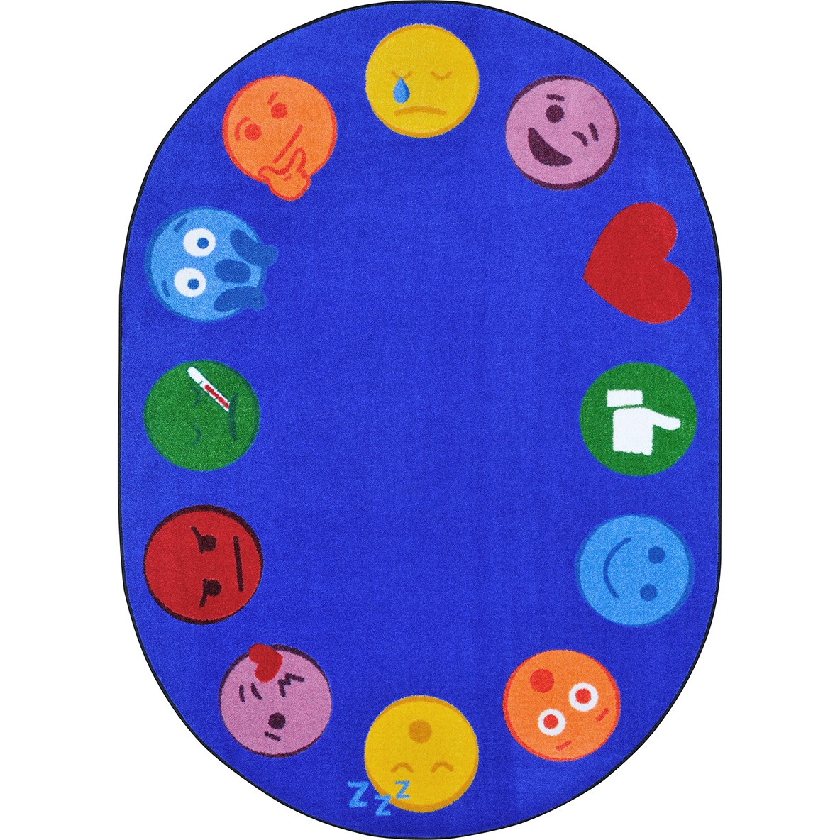1940CC 5 ft. 4 in. x 7 ft. 8 in. Emoji Edge Kid Essentials Oval Rug  Multicolor