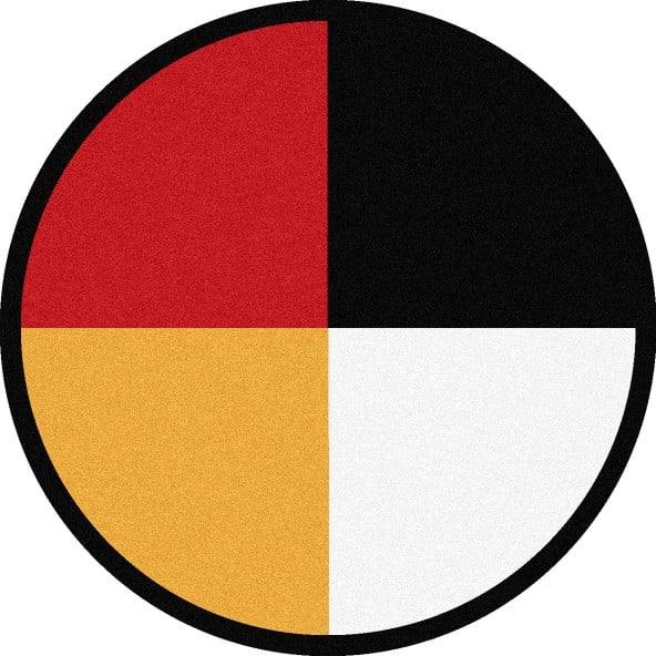 Wheel of Life Rug in Multi - Round  5 ft. 4 in.