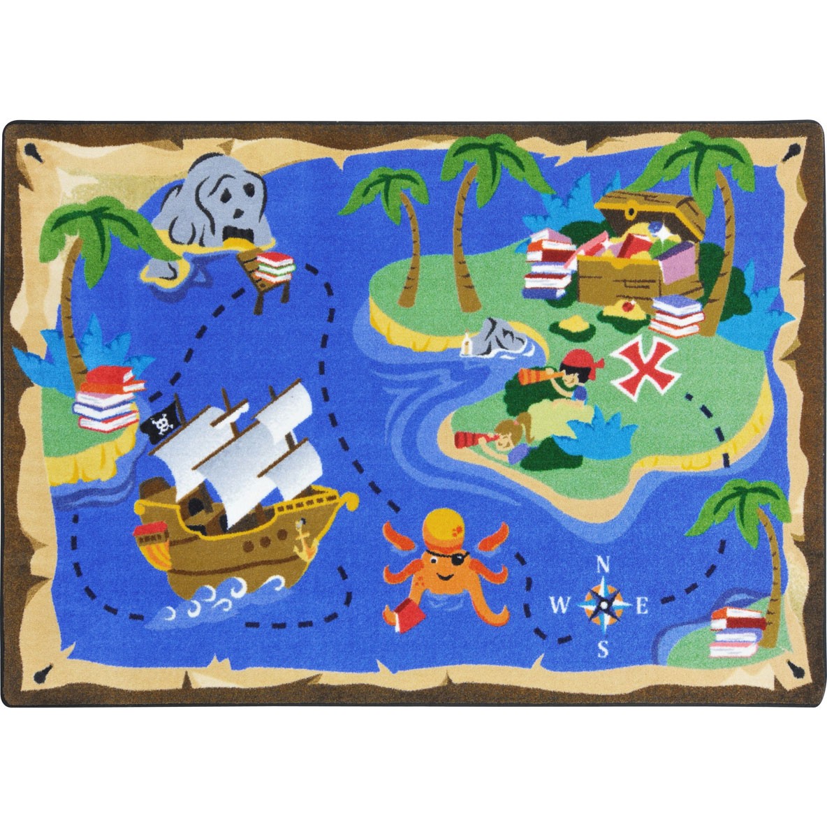 Books Are Treasures Rug in Multi  7.8 in. x 10.9 in.