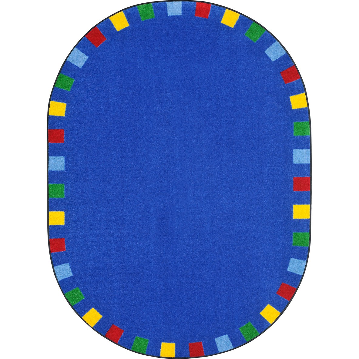 1973CC-01 On the Border Rug in Brights - Oval  5.4 in. x 7.8 in.