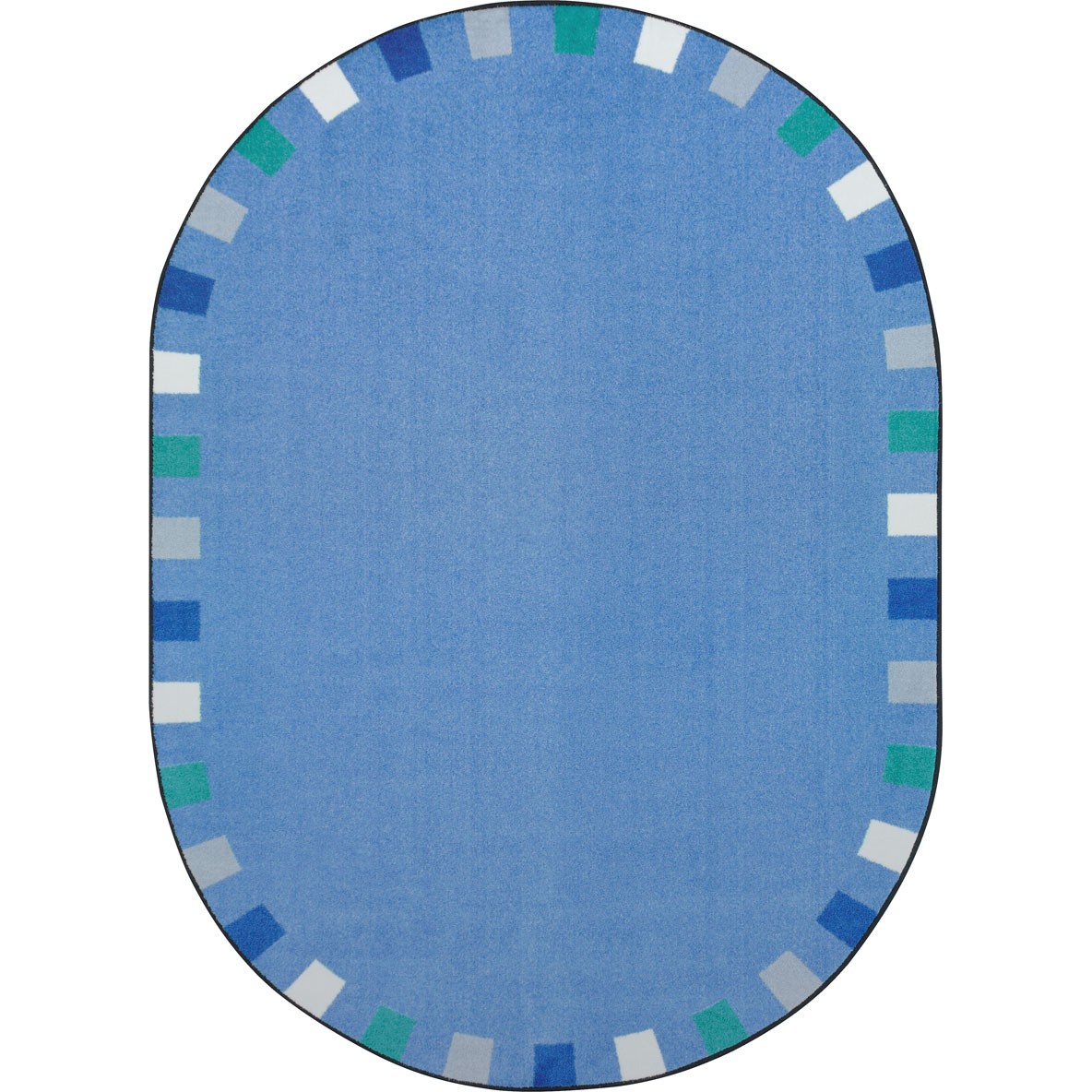 1973DD-02 On the Border Rug in Softs - Oval  7.8 in. x 10.9 in.