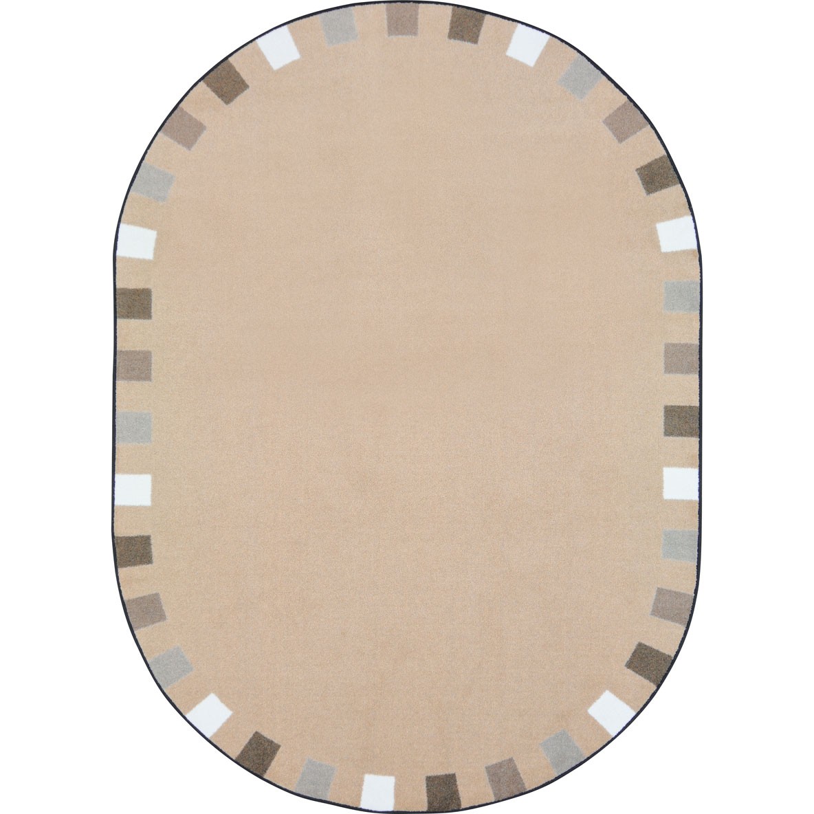 Picture of Joy Carpets 1973H-03 On the Border Rug in Neutrals - Round  5 ft. 4 in.