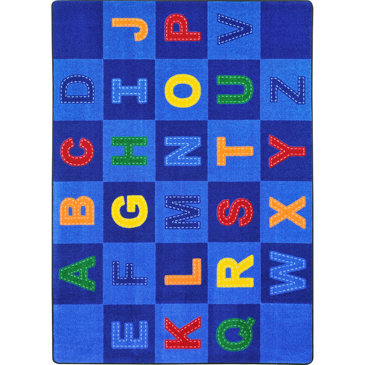 Patchwork Letters Rug in Multi 7.8 in. x 10.9 in.
