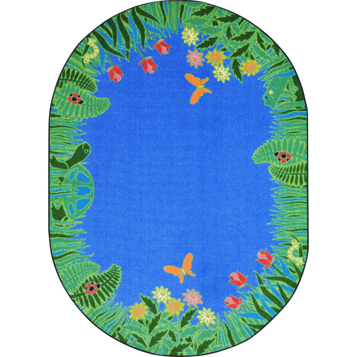 Merry Meadows Rug in Blue - Oval 7.8 in. x 10.9 in.