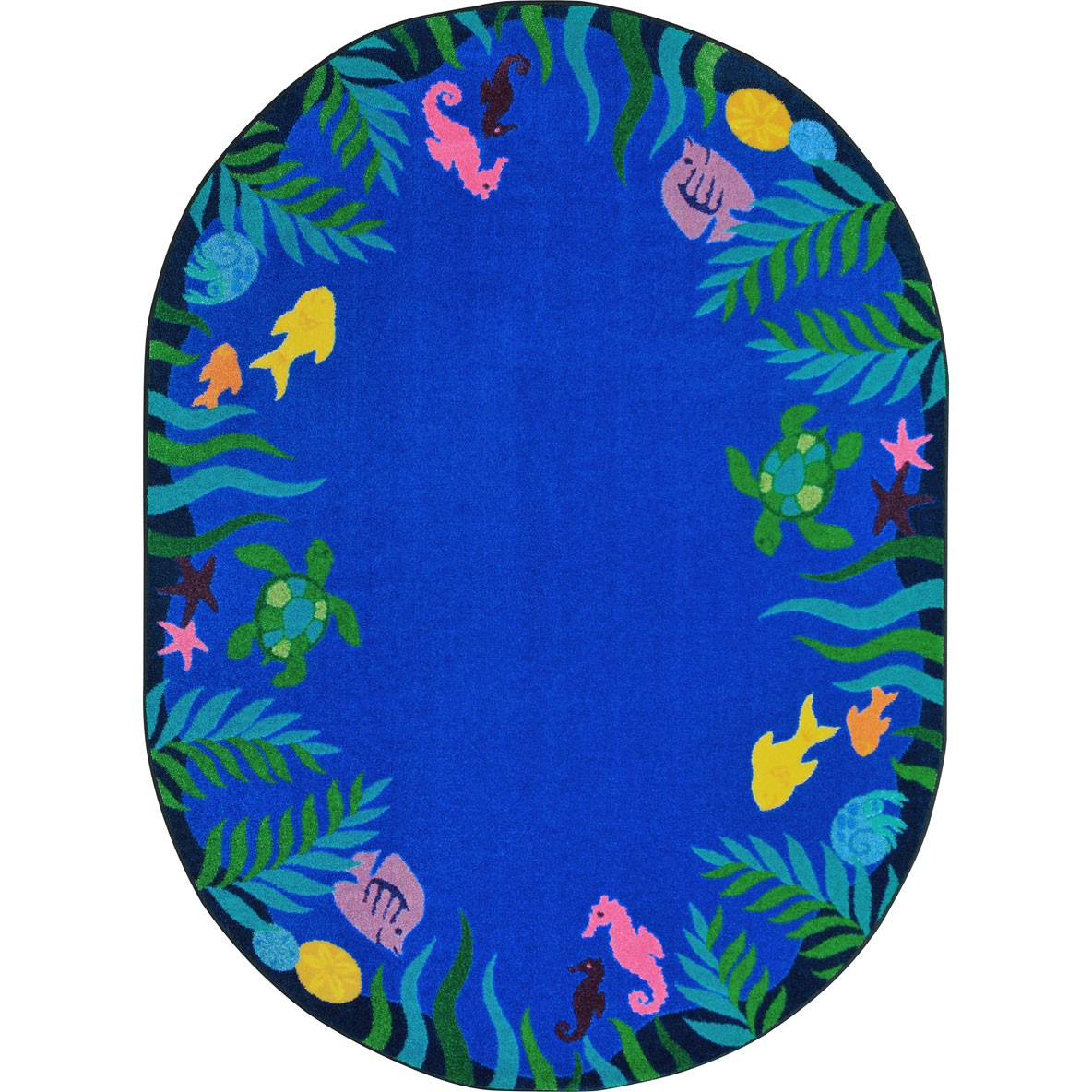 Soothing Seas Rug in Multi - Oval  5.4 in. x 7.8 in.