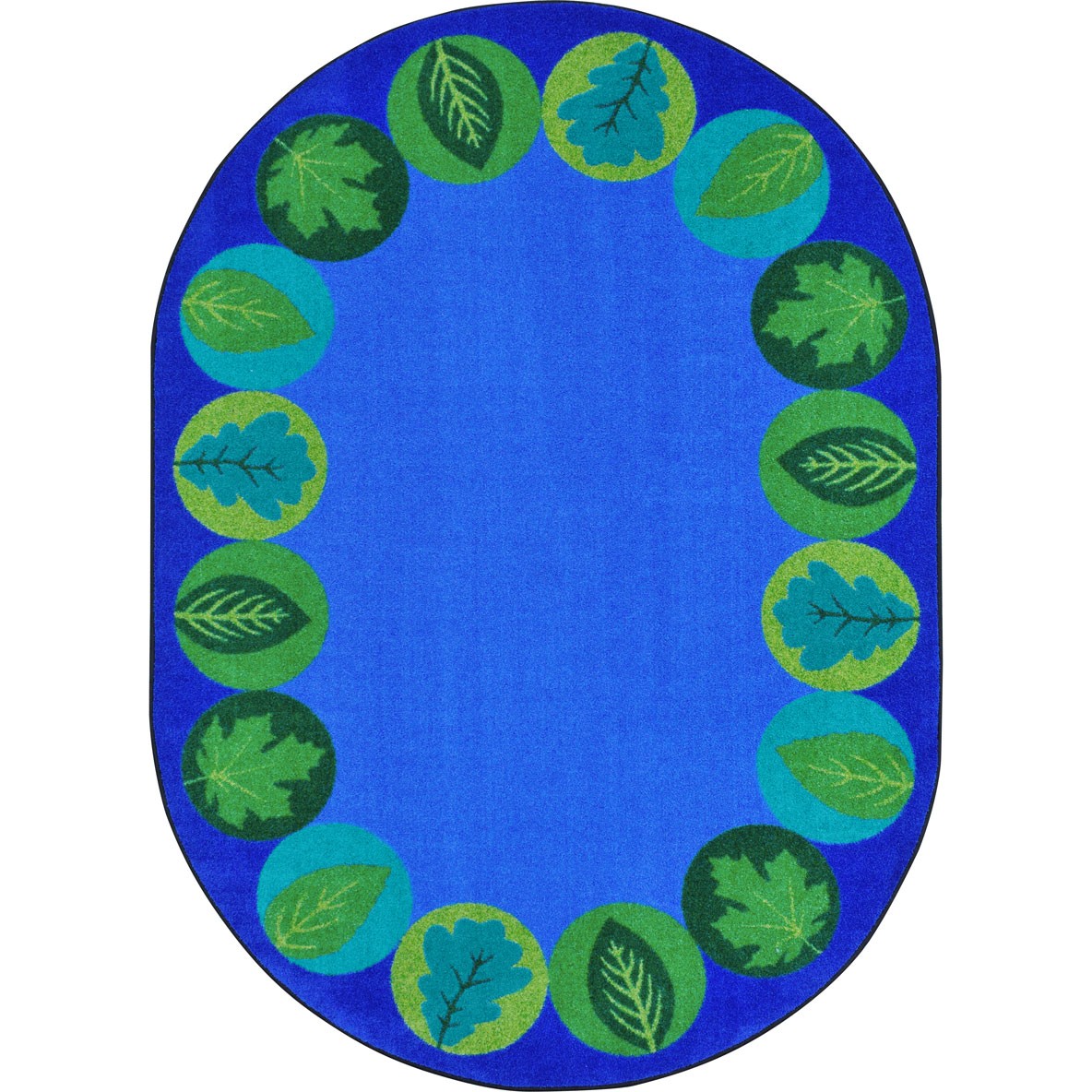 Lively Leaves Rug in Multi - Oval  5.4 in. x 7.8 in.