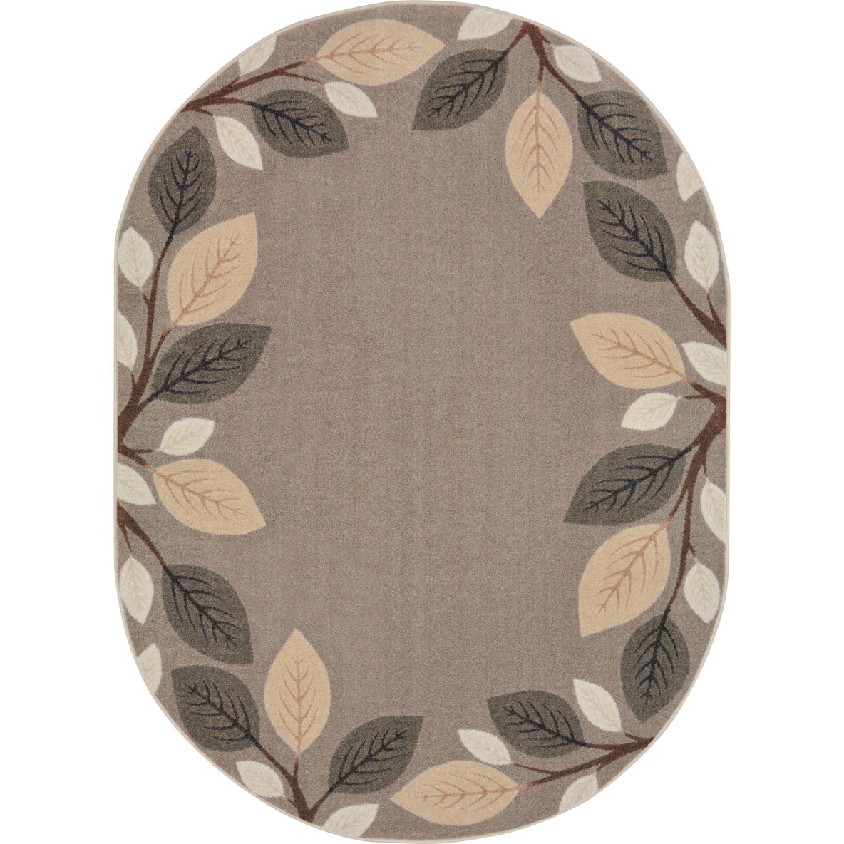 Breezy Branches Rug in Neutral - Oval  5.4 in. x 7.8 in.