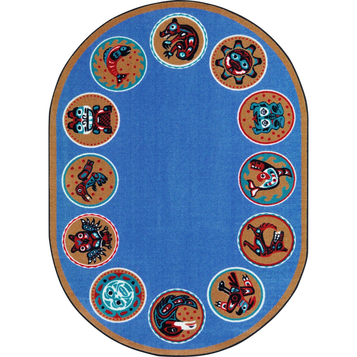 The Circle Rug in Multi - Oval  5.4 in. x 7.8 in.
