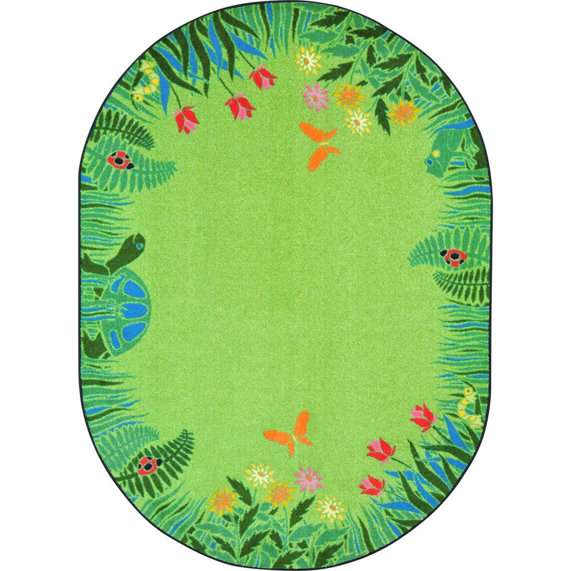 1961CC-02 5 ft. 4 in. x 7 ft. 8 in. Merry Meadows Green Class Room Rug