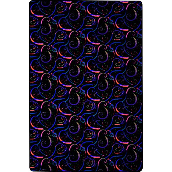 6 x 9 ft. Neon Lights Rectangle Dynamo Fluorescent Area Rug  Multicolor