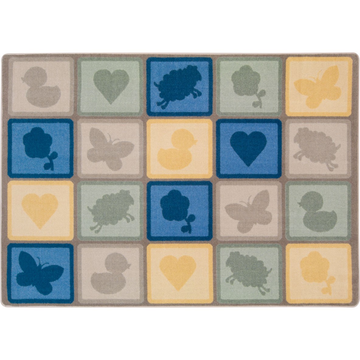 Cuddly Creatures Rectangle Area Rug  Multi Color - 7 ft. 8 in. x 10 ft. 9 in.