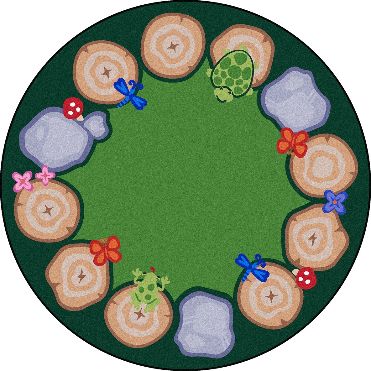 7 ft. x 7 in. Stumped Round Area Rug Multi Color