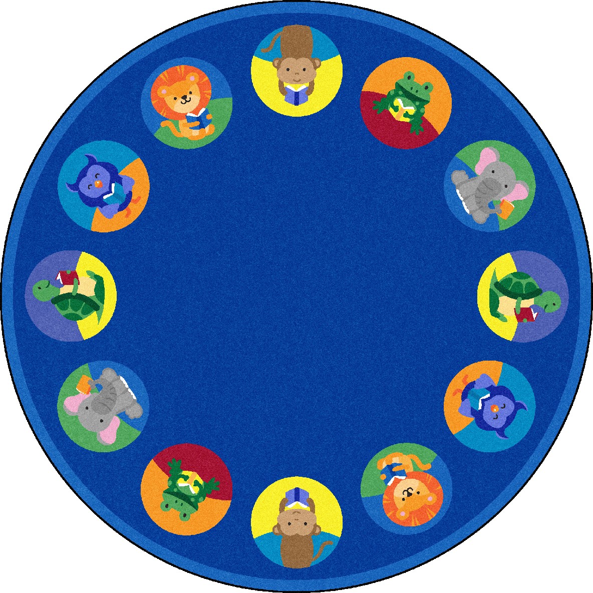 7 ft. x 7 in. Animal Readers Round Area Rug Multi Color