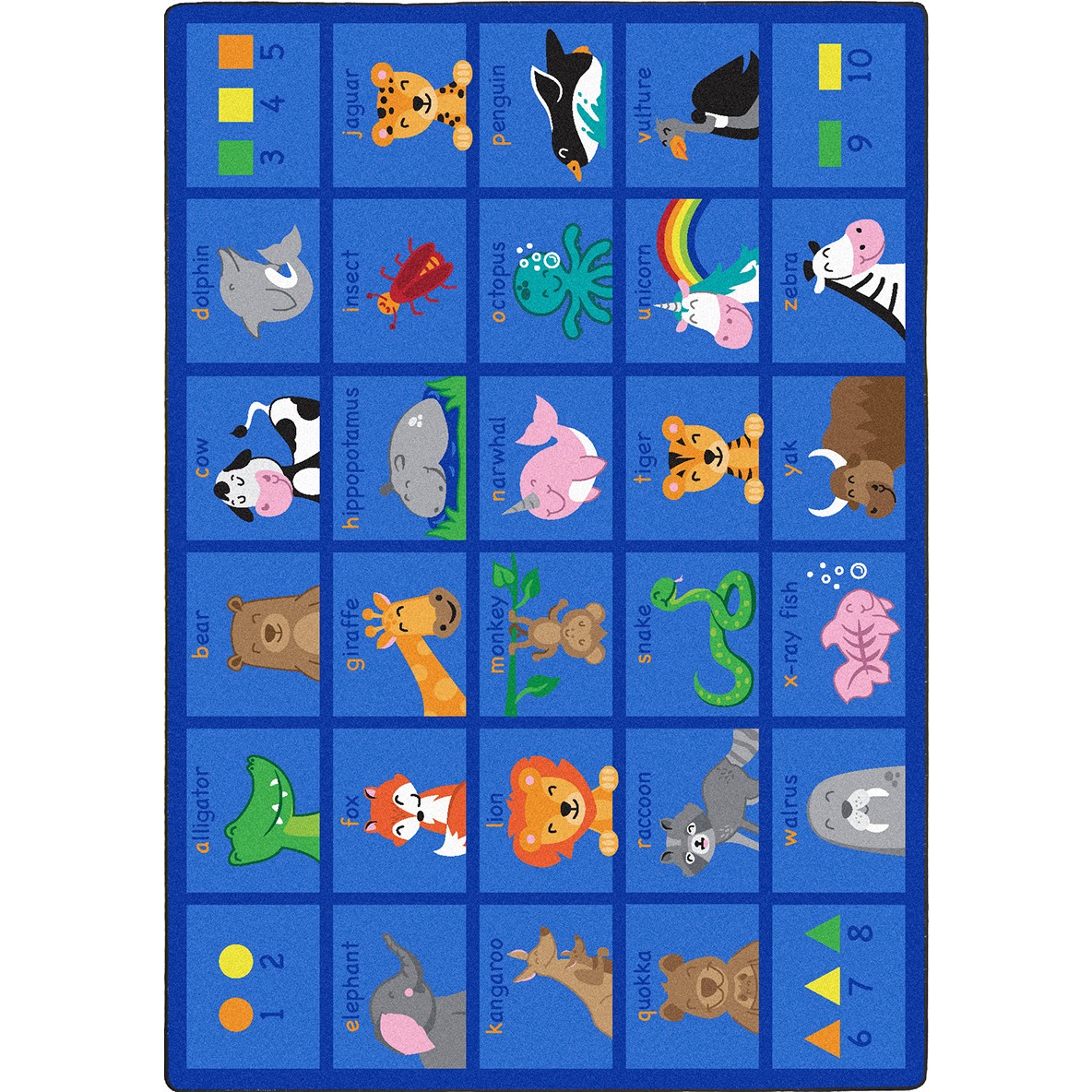 5 ft. 4 in. x 7 ft. 8 in. Friendly Phonics Animals Area Rug Multi Color