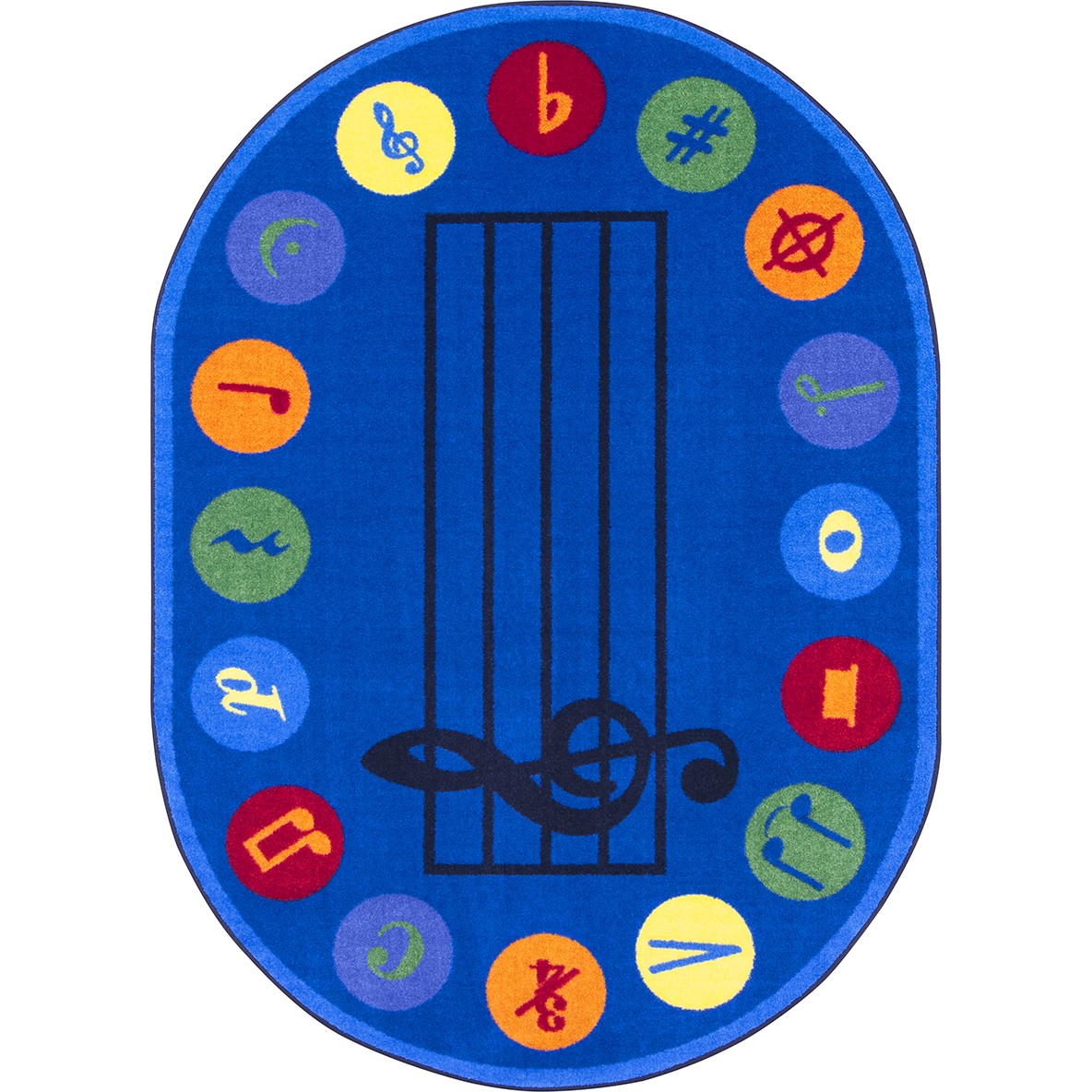 5 ft. 4 in. x 7 ft. 8 in. Take Note Oval Area Rug Multi Color