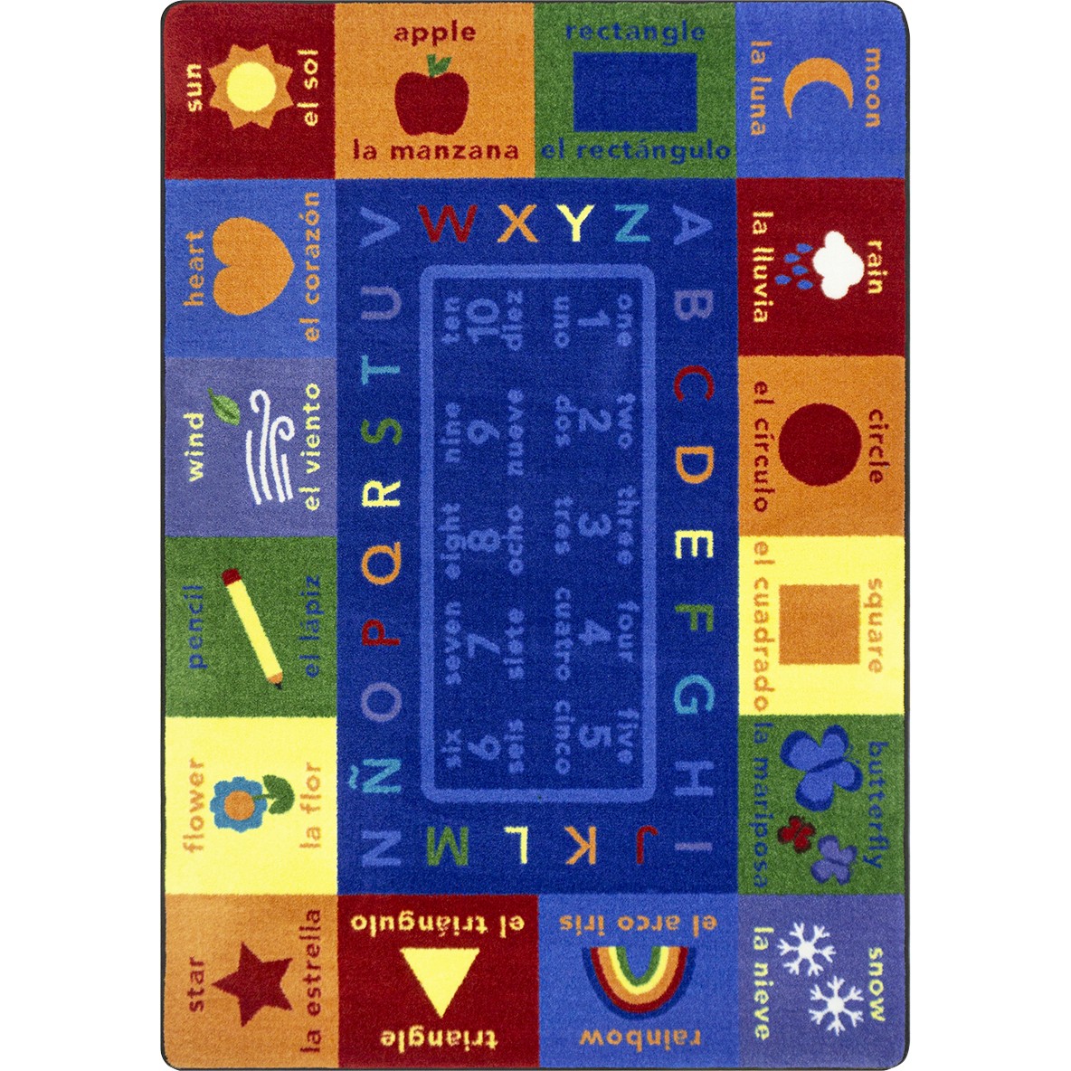 5 ft. 4 in. x 7 ft. 8 in. First Words Children Area Rug Multi Color