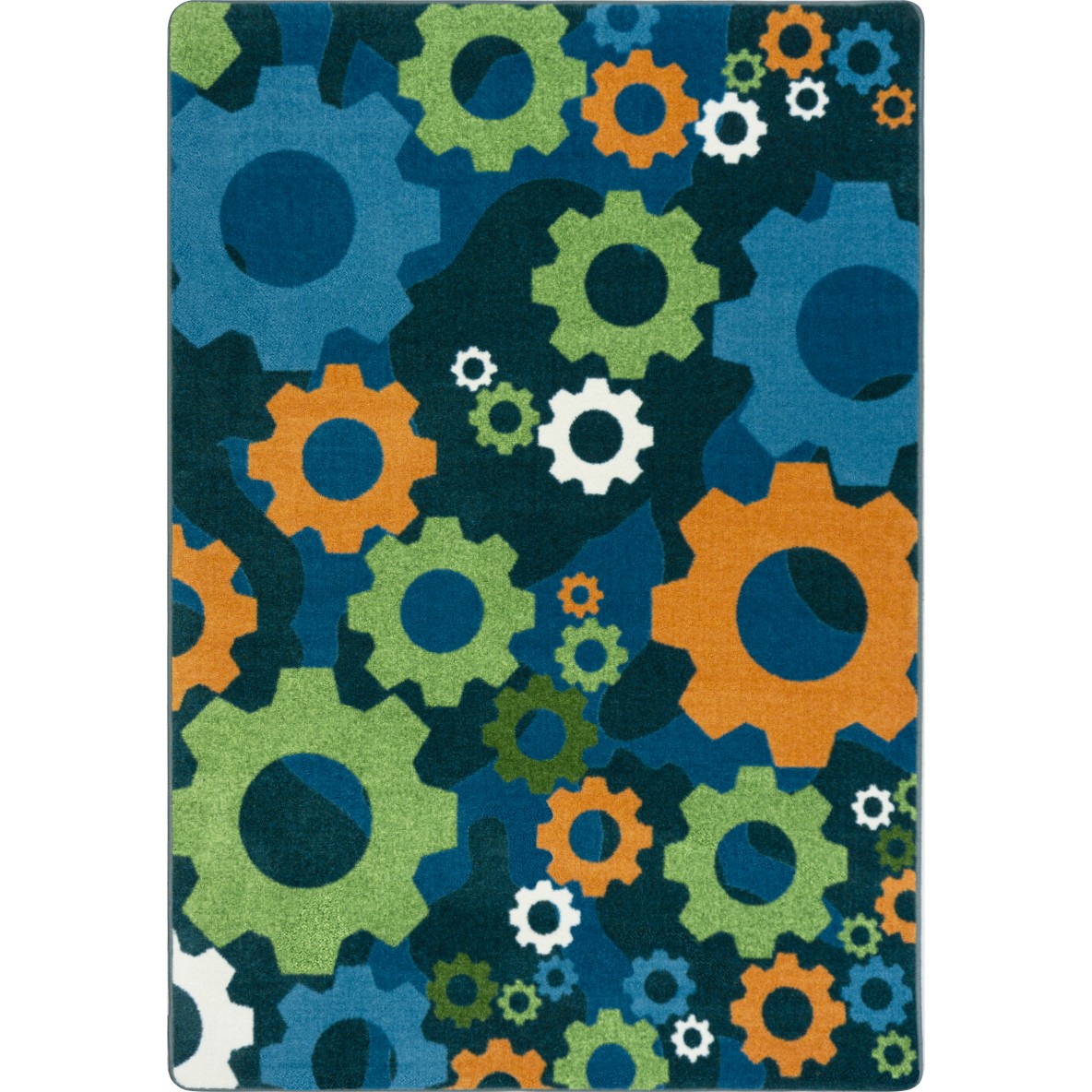 2071C-01 5 ft. 4 in. x 7 ft. 8 in. Shifting Gears Children Area Rug  Citrus