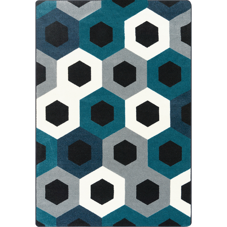 10 ft. 9 in. x 13 ft. 2 in. Hexed Children Area Rug Sapphire