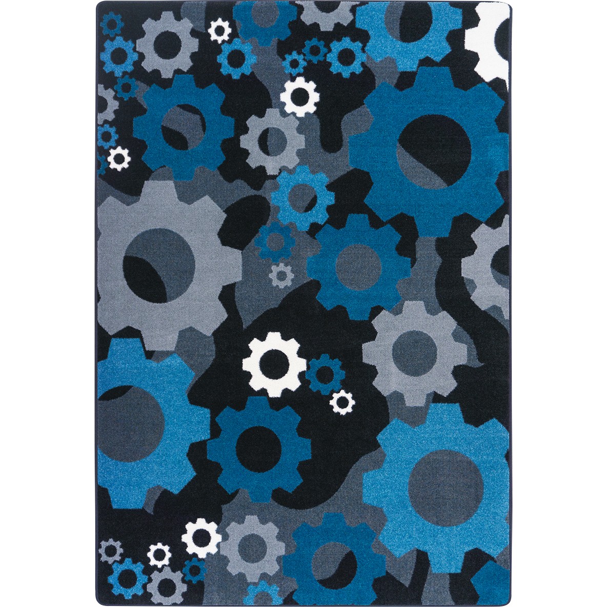 2071C-03 5 ft. 4 in. x 7 ft. 8 in. Shifting Gears Children Area Rug  Sapphire