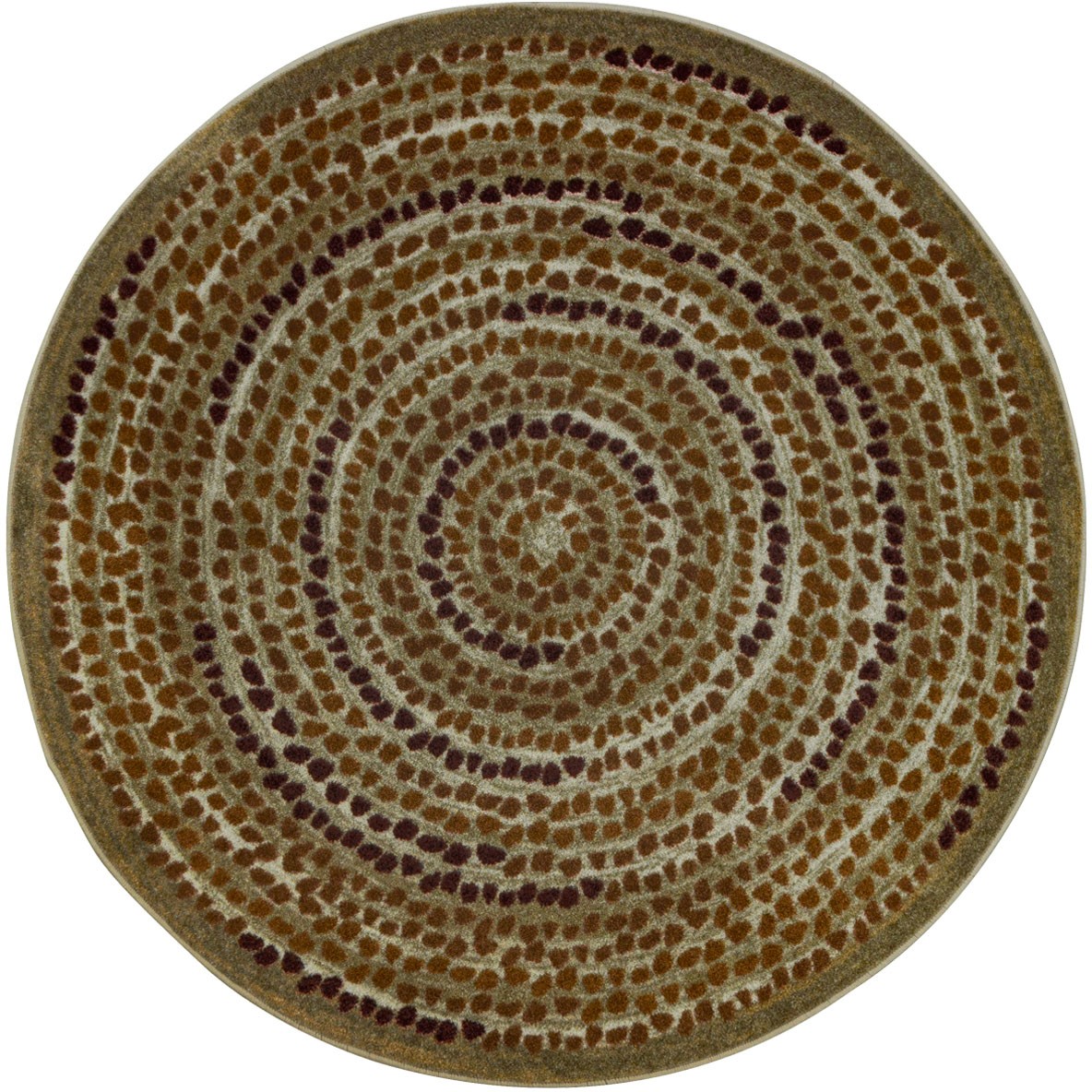 5 ft. 4 in. Peaceful Pebbles Children Round Rug  Terracotta