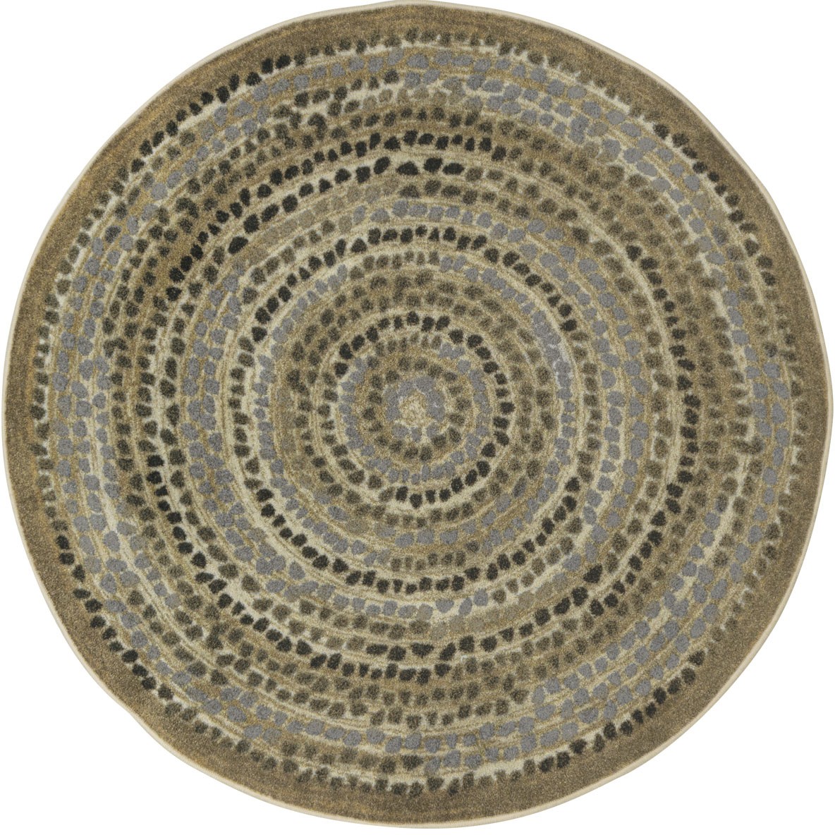 13 ft. 2 in. Peaceful Pebbles Children Round Rug  Stone