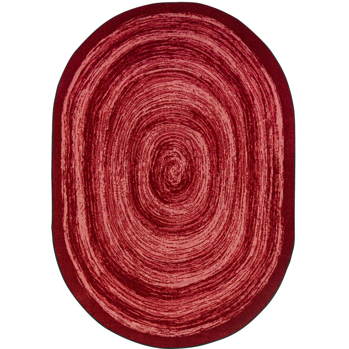 10 ft. 9 in. x 13 ft. 2 in. Feeling Fun Children Oval Rug  Red