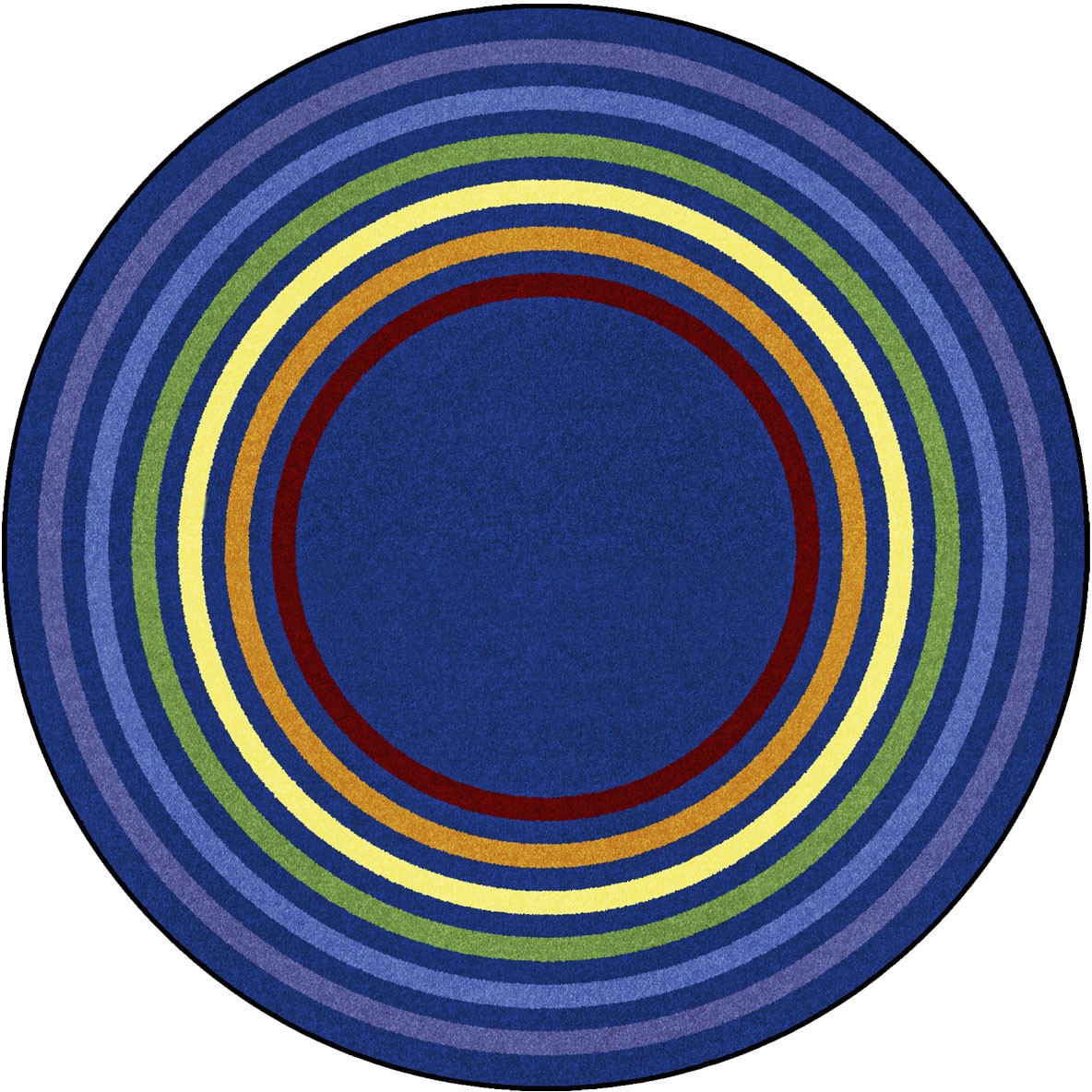 5 ft. 4 in. Rainbow Rings Children Round Rug  Multi Color
