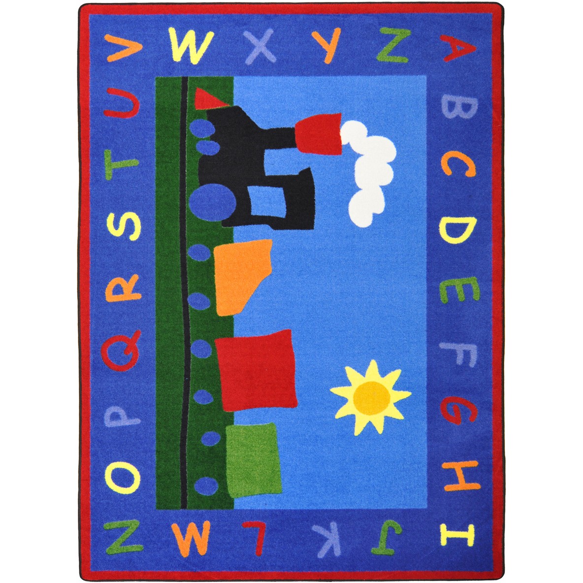 3 ft. 10 in. x 5 ft. 4 in. Tiny Train Rectangle Area Rug Multi Color