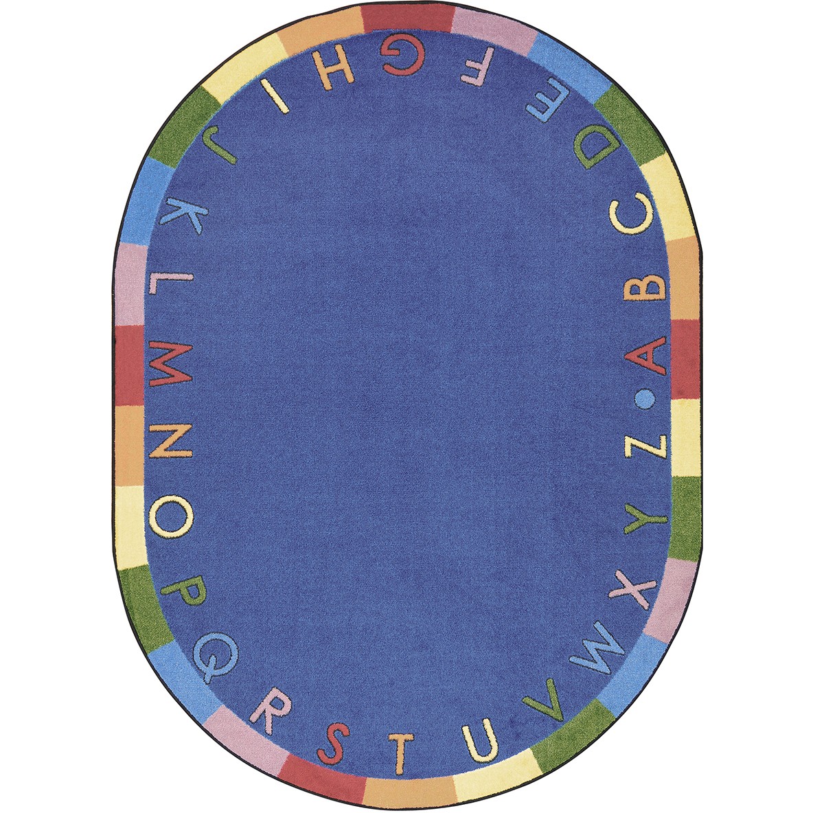 3 ft. 10 in. x 5 ft. 4 in. Rainbow Alphabet Oval Area Rug Pastel