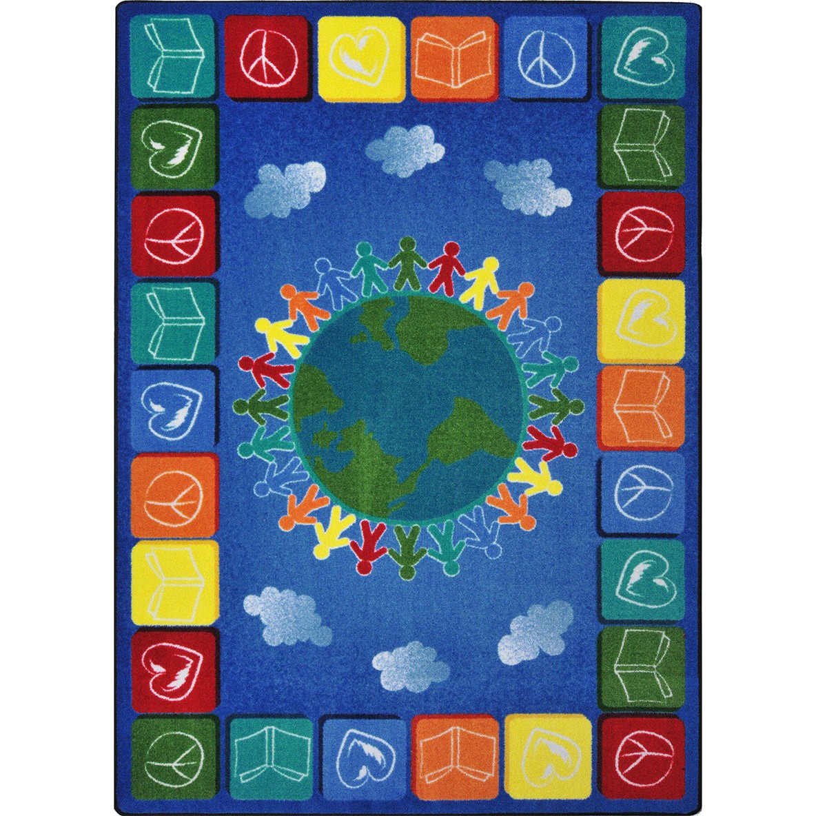 5 ft. 4 in. x 7 ft. 8 in. Peace Love Books Rectangle Area Rug Multi Color