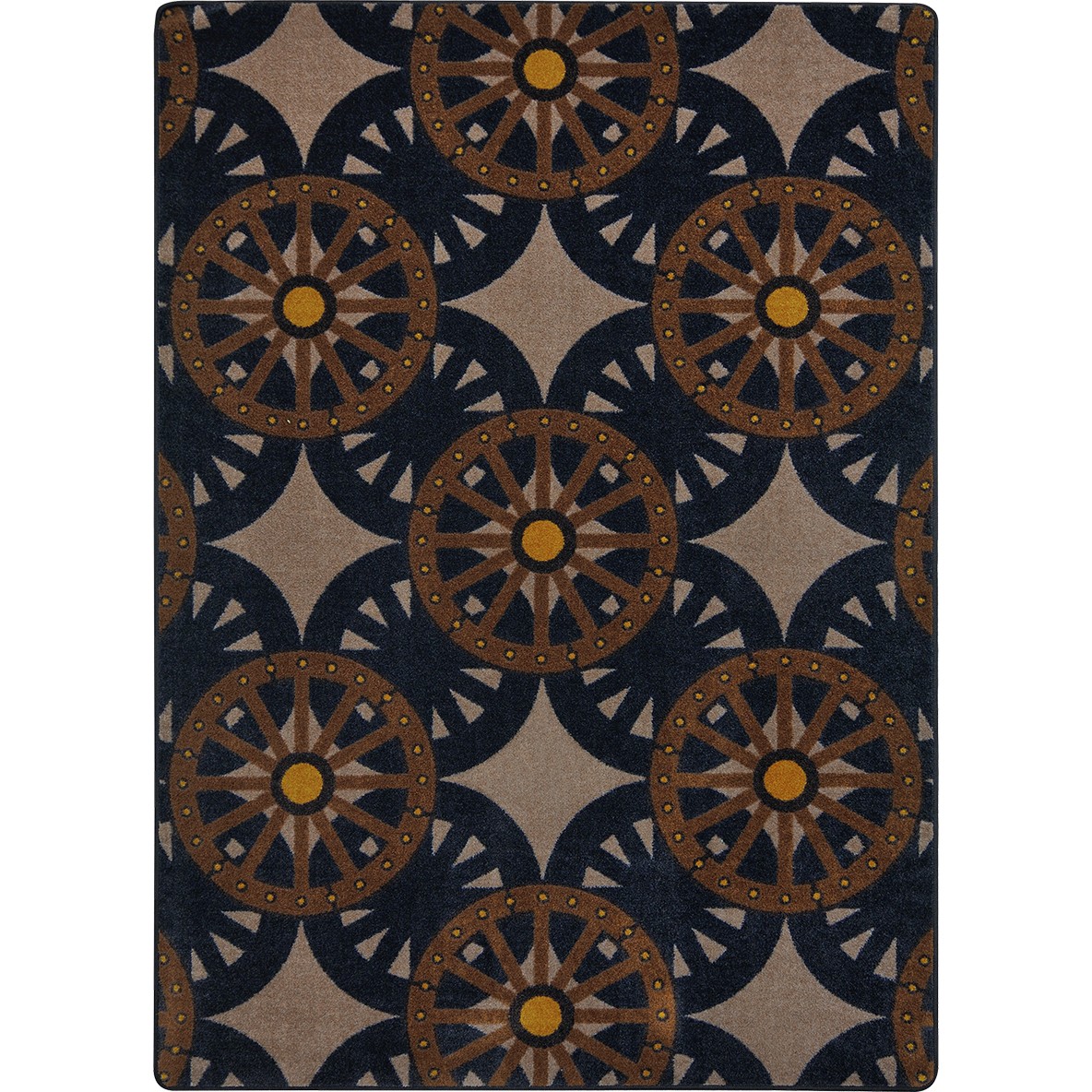 1966C-02 5 ft. 4 in. x 7 ft. 8 in. Wheel Shadows Rectangle Area Rug  Greige