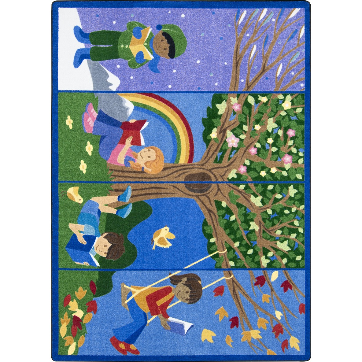7 ft. 8 in. x 10 ft. 9 in. Seasons of Reading Rectangle Area Rug Multi Color