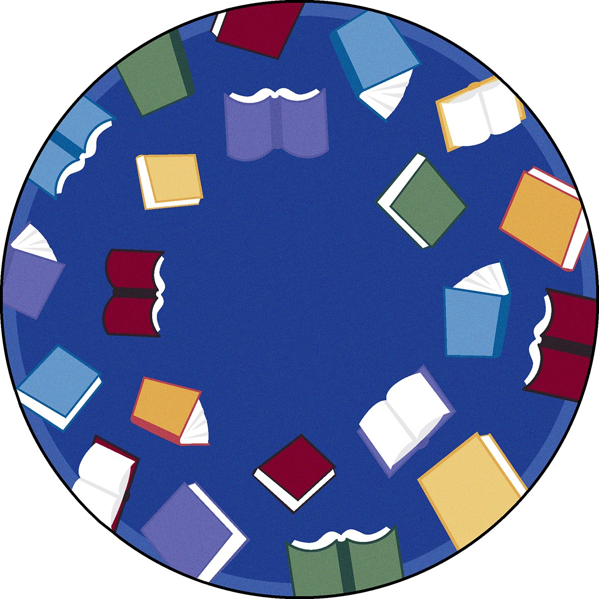 7 ft. x 7 in. Fly Away with Reading Round Rug, Multi Color
