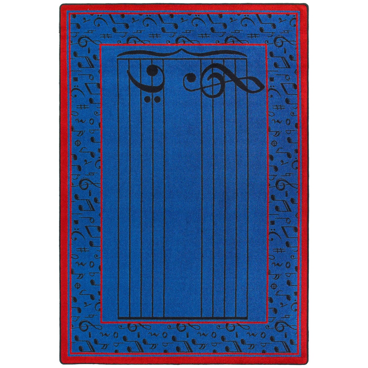 5 ft. 4 in. x 7 ft. 8 in. Fully Staffed Rectangle Area Rug Blue