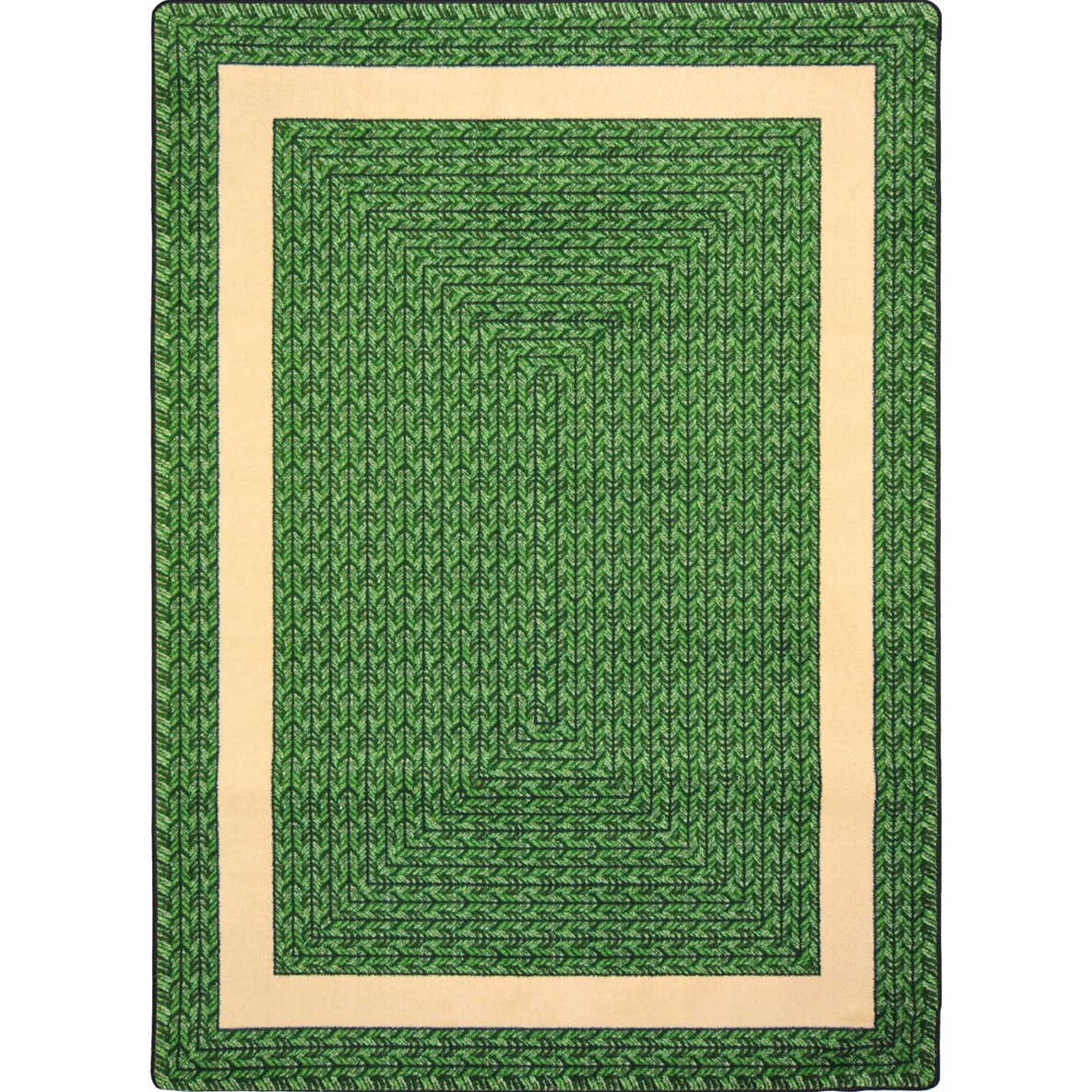 3 ft. 10 in. x 5 ft. 4 in. Sharing Circle Rectangle Area Rug Green
